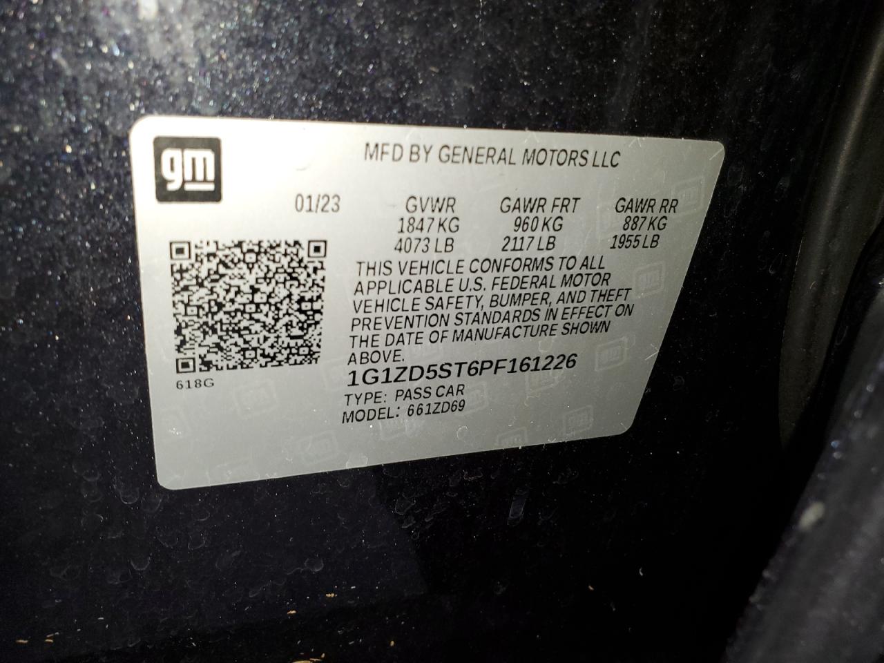 2023 Chevrolet Malibu VIN 1G1ZD5ST6PF161226 Copart auction photo, minor dent/scratches damage thumbnail 13