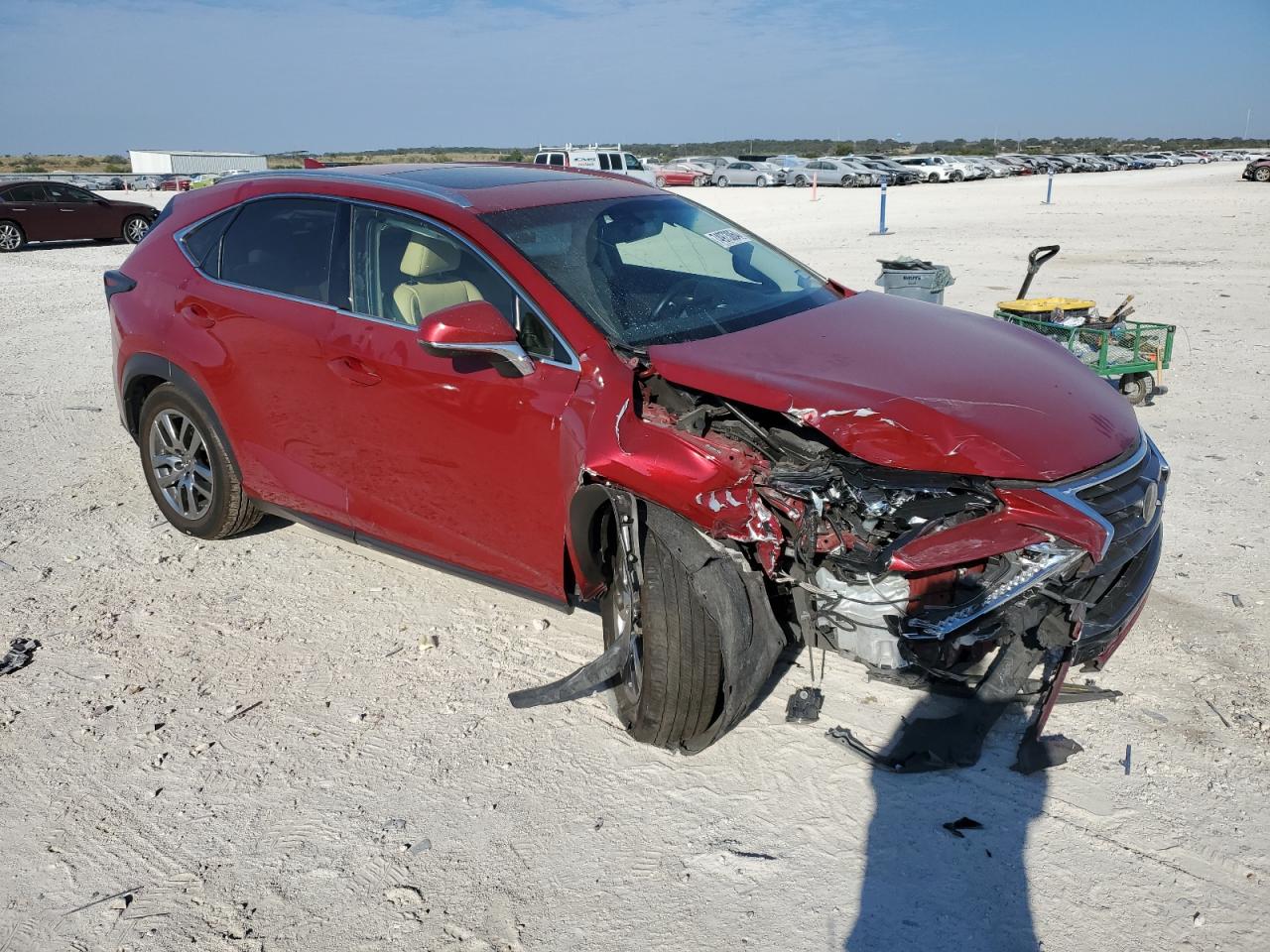 2016 Lexus NX VIN JTJYARBZ7G2049658 Copart auction photo, front end / side damage thumbnail 4