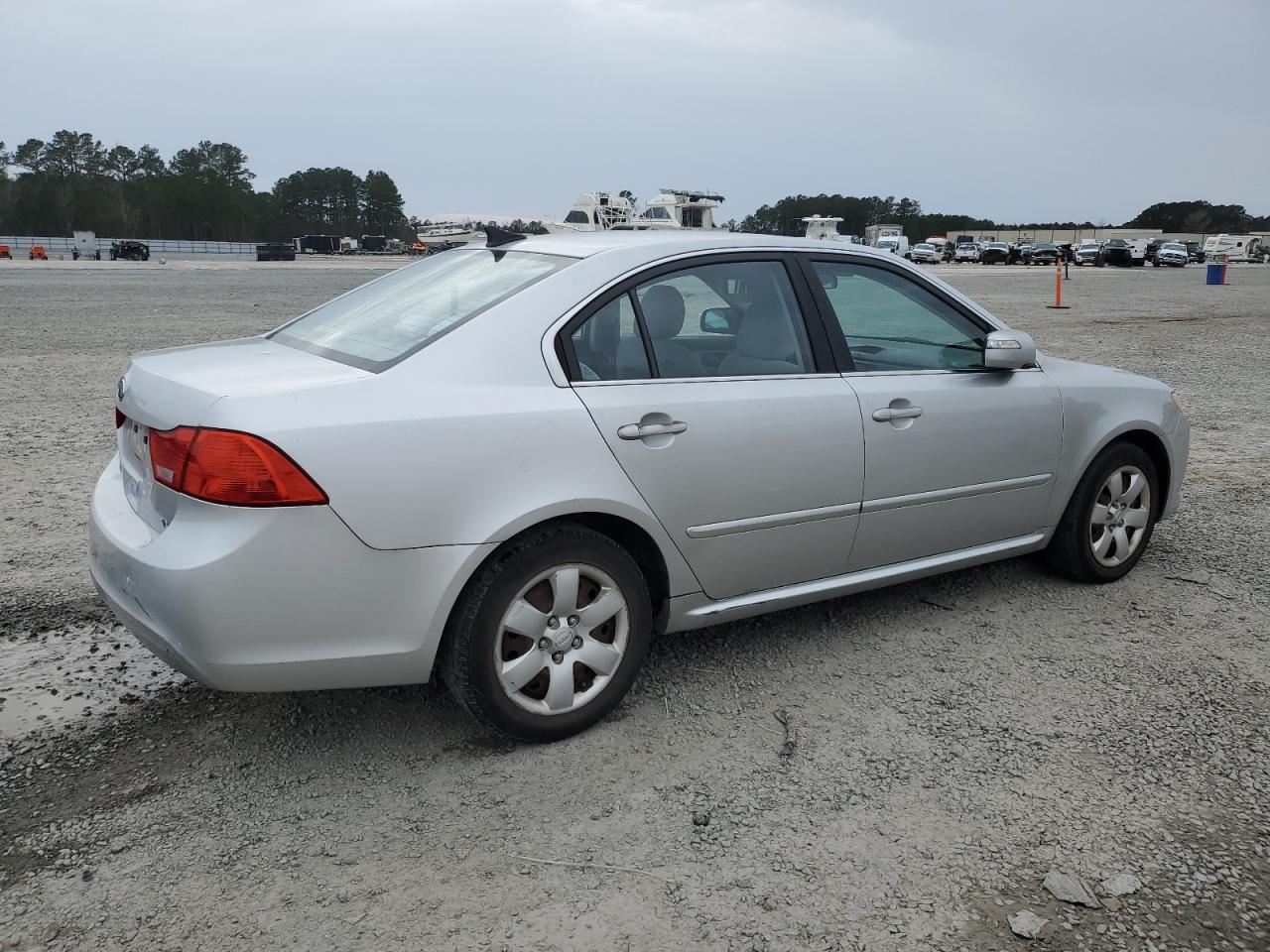 2009 KIA Optima VIN KNAGE228X95339831 Copart auction photo, side damage thumbnail 3