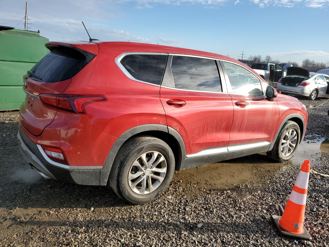 2019 Hyundai Santa Fe VIN 5NMS2CAD2KH092821 Copart auction photo, rear end / front end damage thumbnail 3