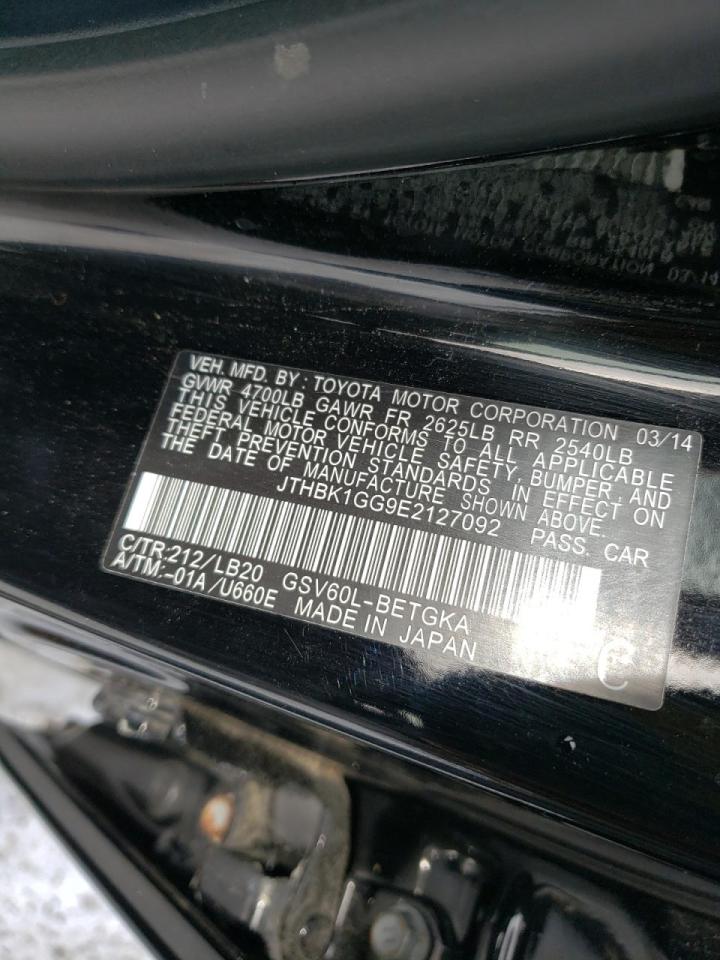 2014 Lexus ES VIN JTHBK1GG9E2127092 Copart auction photo, front end / rear end damage thumbnail 13