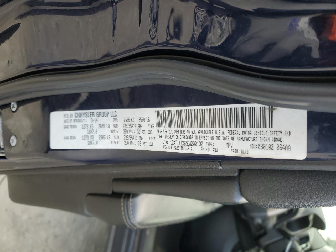 2014 Jeep Grand Cherokee VIN 1C4PJLDS0EW200132 Copart auction photo, front end damage thumbnail 13