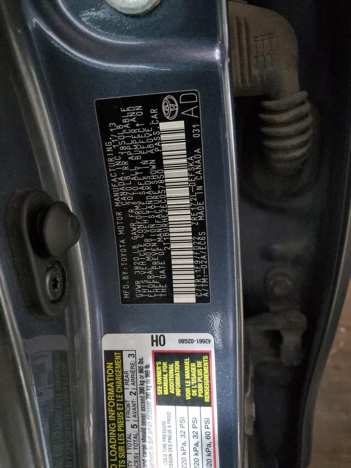 2014 Toyota Corolla VIN 2T1BURHE2EC057850 Copart auction photo, rear end / side damage thumbnail 14