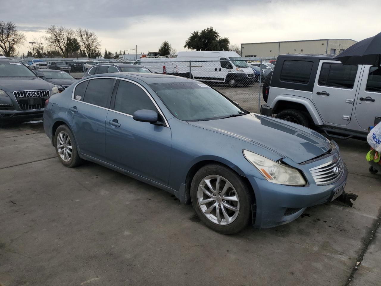 2008 Infiniti G VIN JNKBV61E08M218059 Copart auction photo, front end / rear end damage thumbnail 4