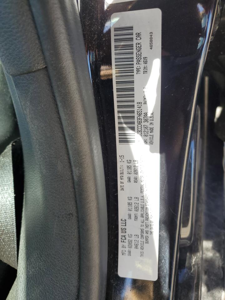 2015 Chrysler 200 VIN 1C3CCCAB3FN651418 Copart auction photo, side / rear end damage thumbnail 12