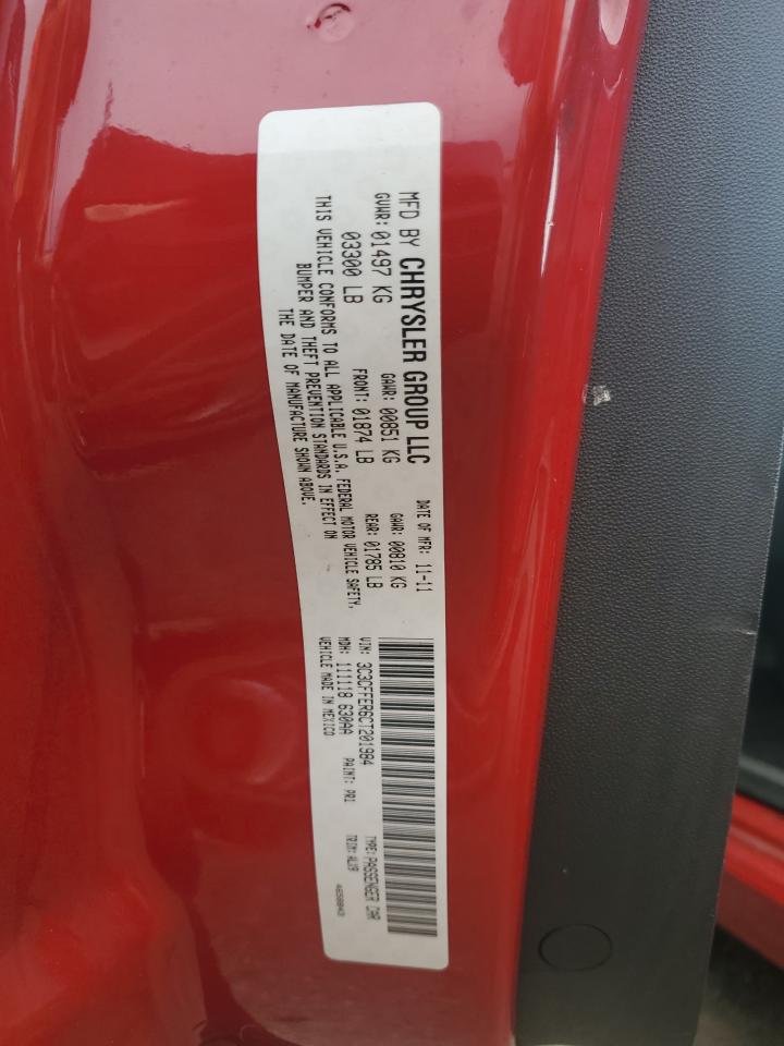 2012 Fiat 500 VIN 3C3CFFER6CT201984 Copart auction photo, water/flood damage thumbnail 13