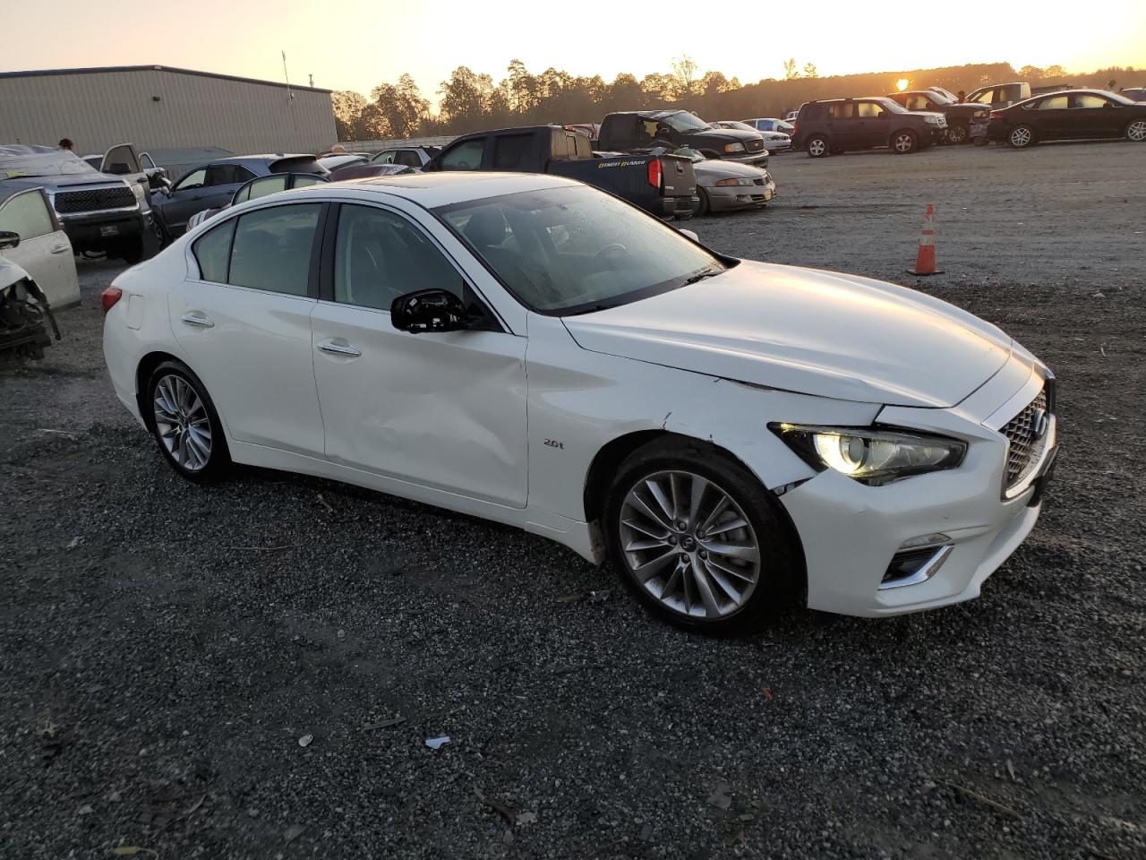 2018 Infiniti Q50 VIN JN1CV7AP8JM240235 Copart auction photo, side damage thumbnail 4