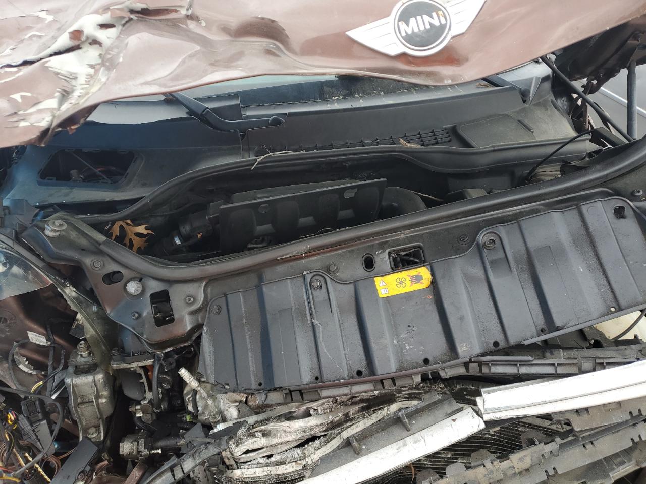 2013 MINI Cooper VIN WMWZB3C5XDWM08130 Copart auction photo, front end / side damage thumbnail 12