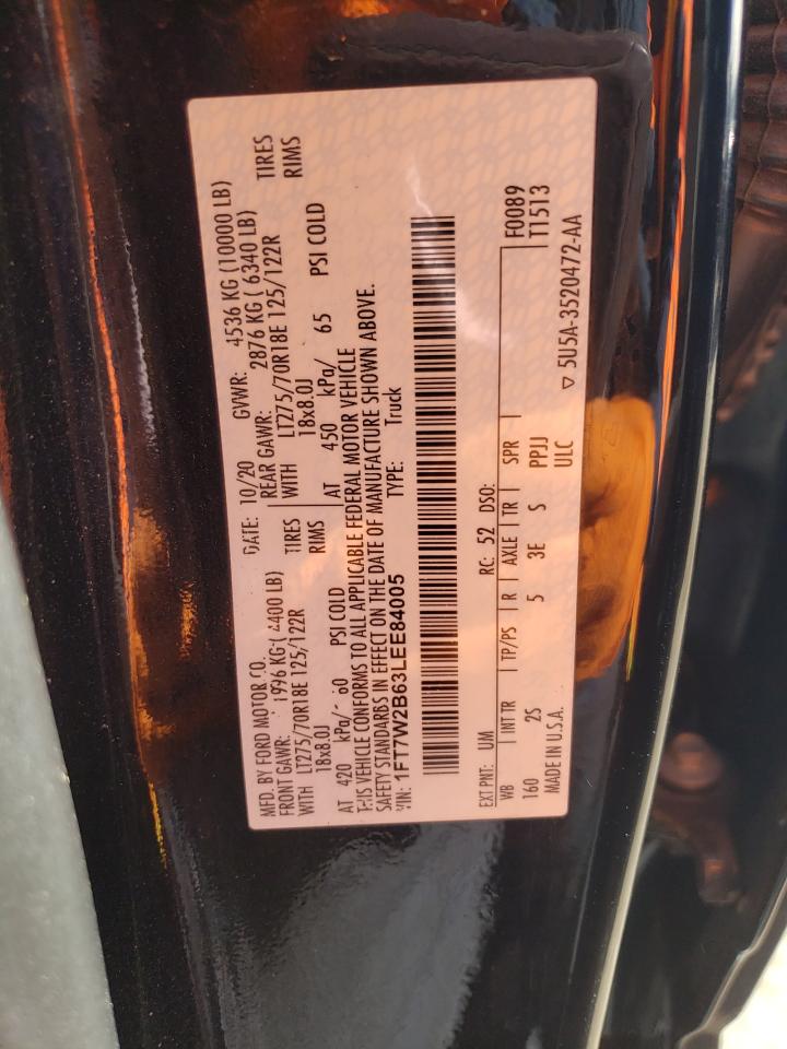 2020 Ford F250 VIN 1FT7W2B63LEE84005 Copart auction photo, undercarriage damage thumbnail 12
