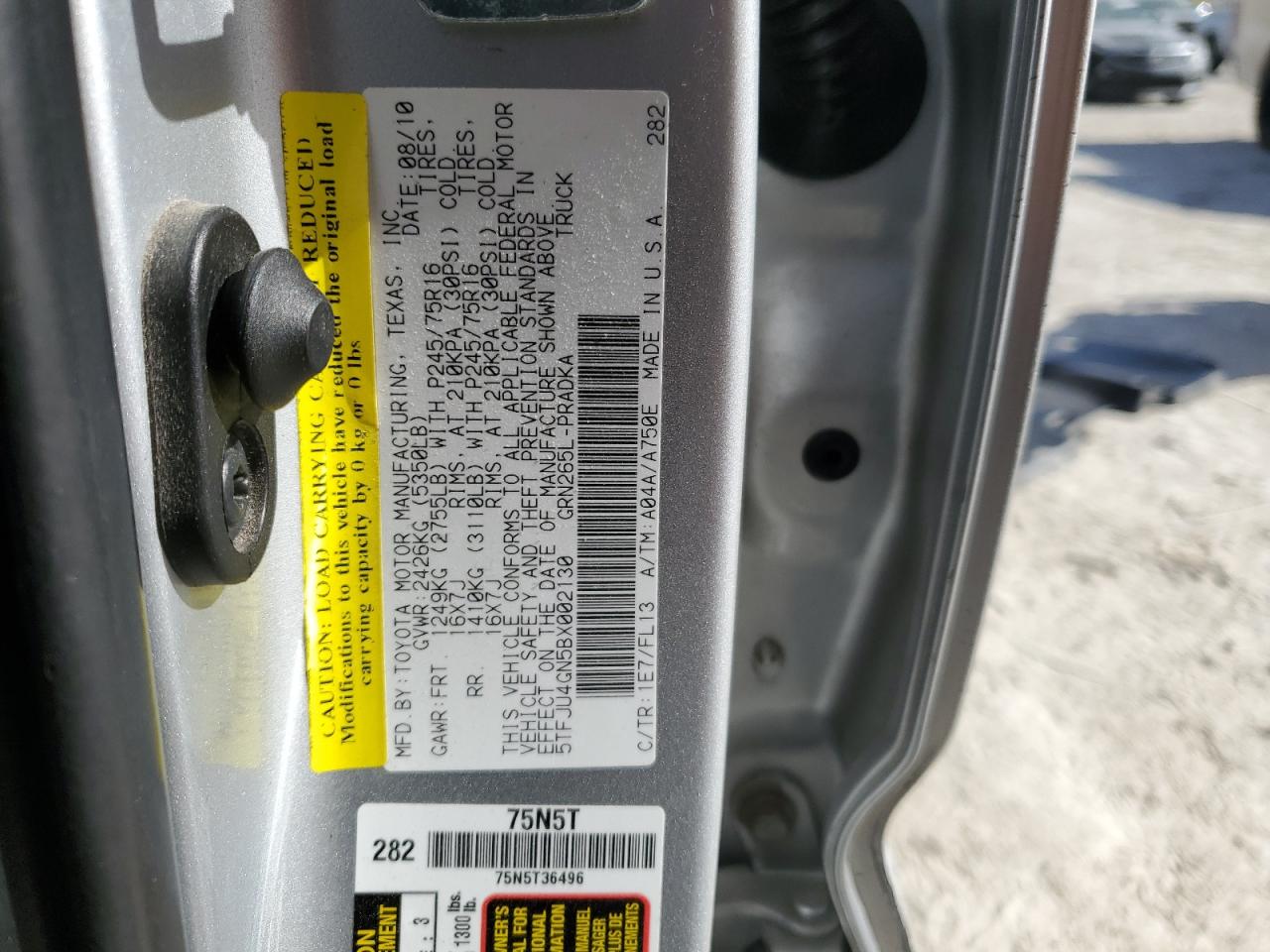 2011 Toyota Tacoma VIN 5TFJU4GN5BX002130 Copart auction photo, all over / mechanical damage thumbnail 14
