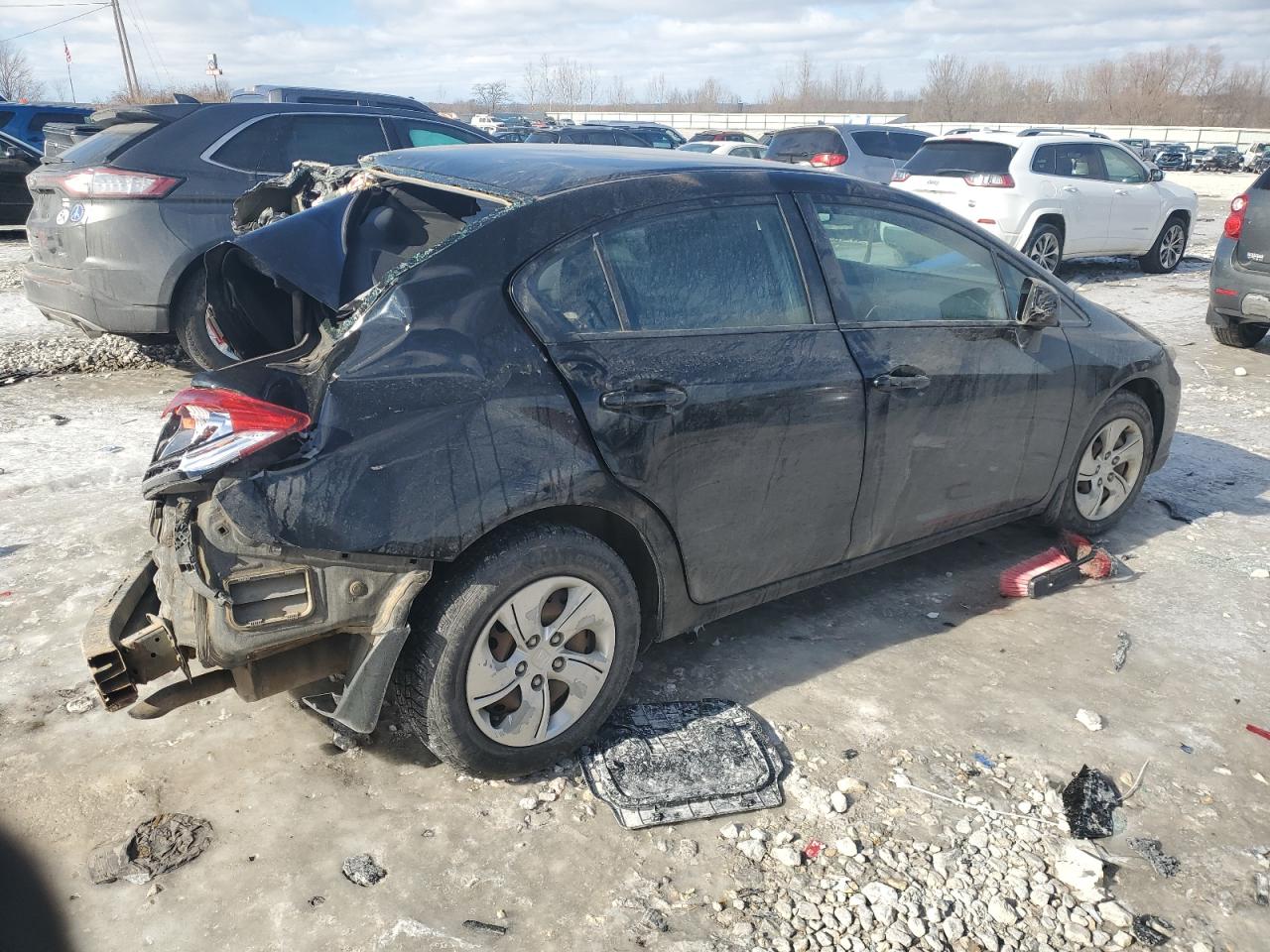 2013 Honda Civic VIN 2HGFB2F51DH556775 Copart auction photo, all over damage thumbnail 3