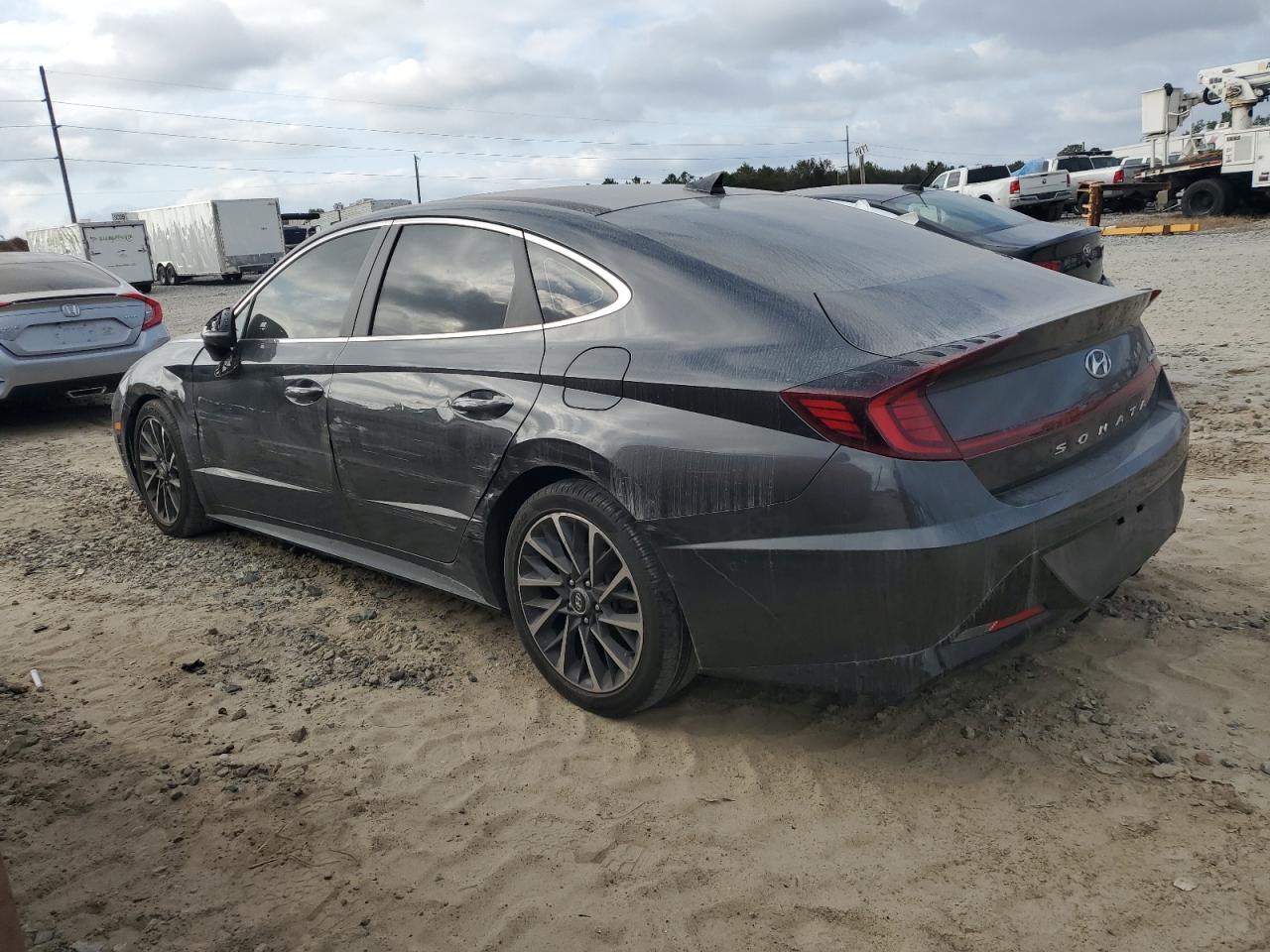 2021 Hyundai Sonata VIN 5NPEH4J22MH110949 Copart auction photo, side / front end damage thumbnail 2