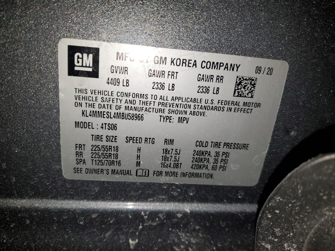 2021 Buick Encore VIN KL4MMESL4MB058966 Copart auction photo, rear end damage thumbnail 12