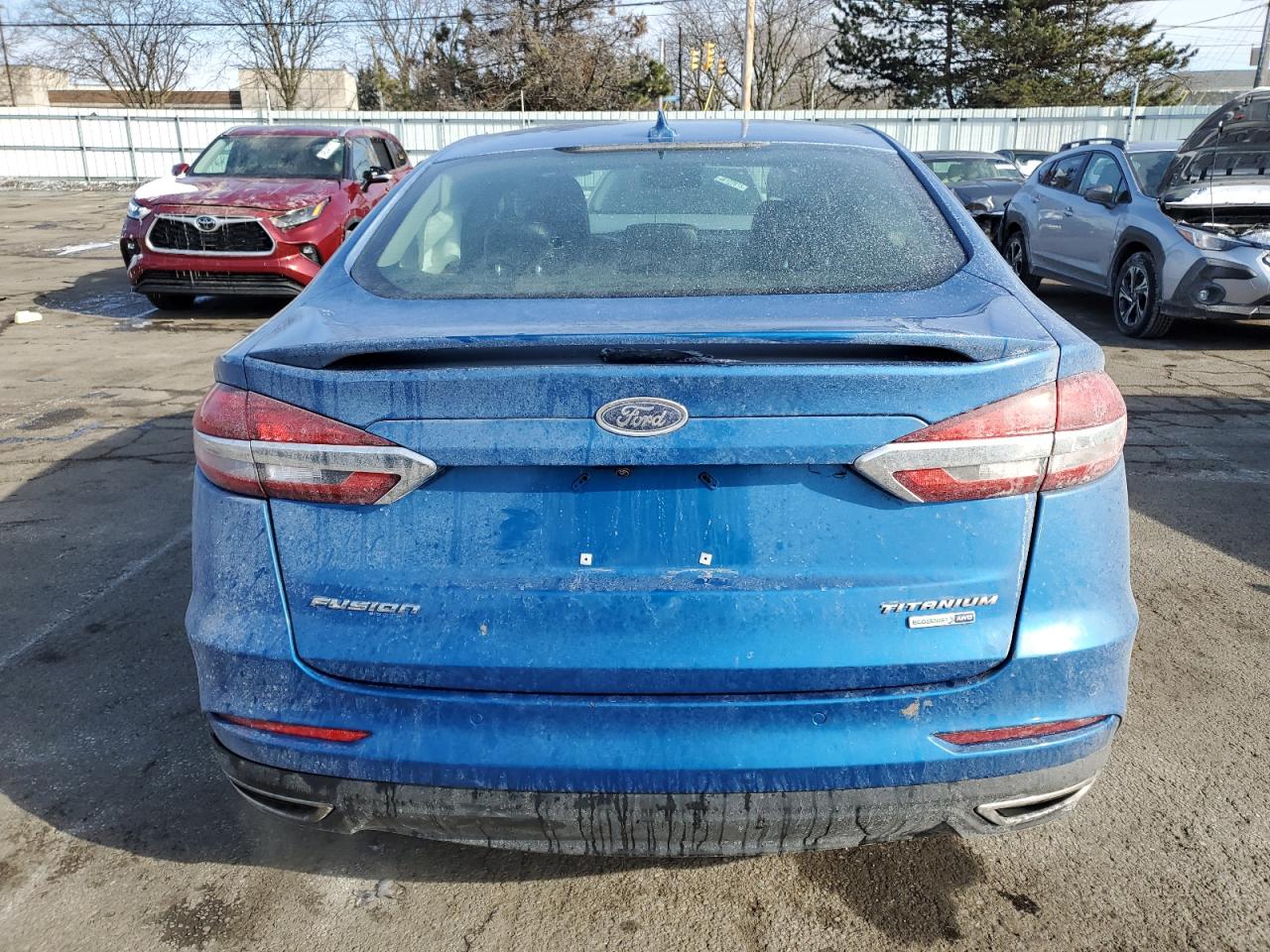 2020 Ford Fusion VIN 3FA6P0D99LR130951 Copart auction photo, front end / rear end damage thumbnail 6