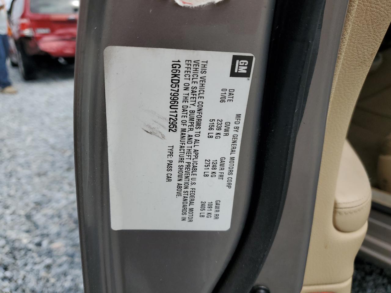2006 Cadillac DTS VIN 1G6KD57996U172952 Copart auction photo, front end damage thumbnail 12