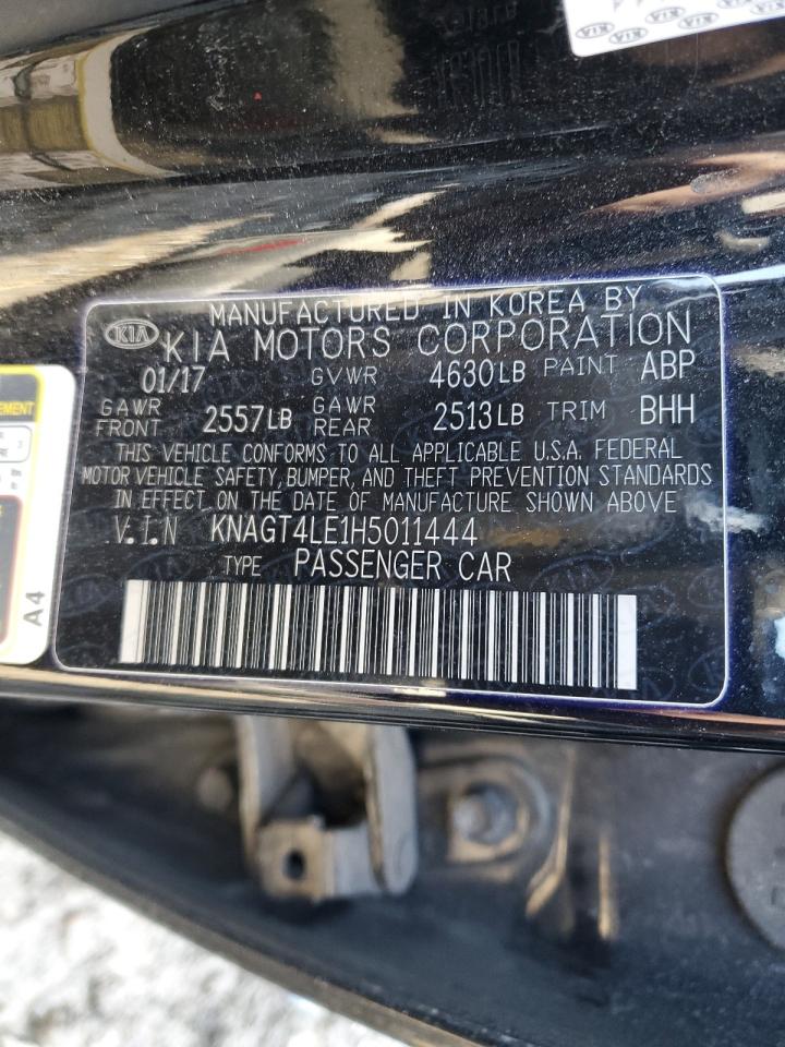 2017 KIA Optima VIN KNAGT4LE1H5011444 Copart auction photo, mechanical damage thumbnail 12