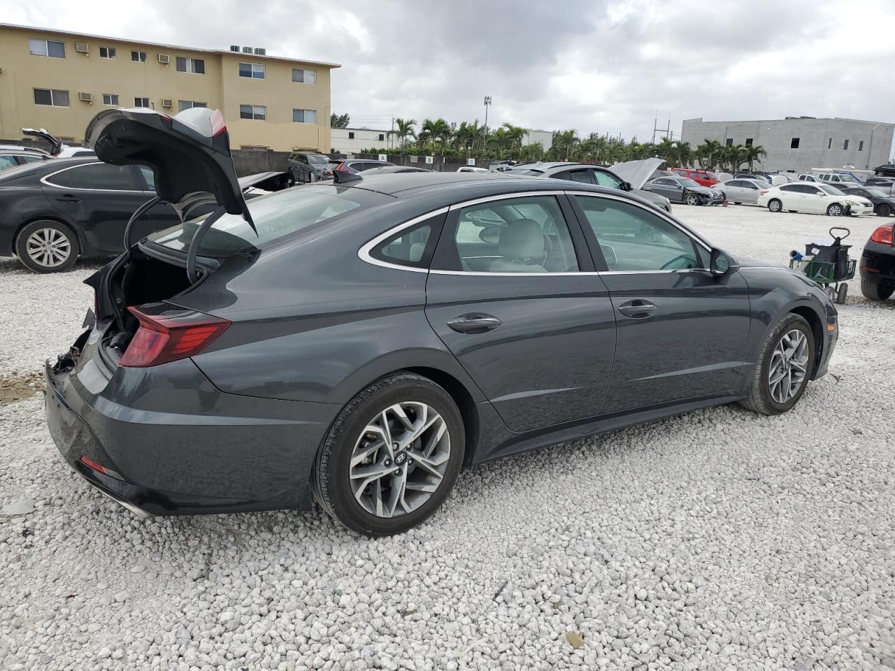 2023 Hyundai Sonata VIN KMHL14JA7PA253941 Copart auction photo, rear end damage thumbnail 3