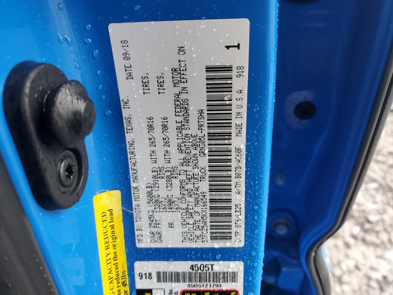 2019 Toyota Tacoma VIN 5TFCZ5AN5KX166549 Copart auction photo, front end / rear end damage thumbnail 14