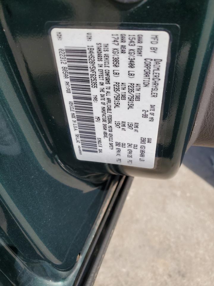 1999 Dodge Durango VIN 1B4HS28Y5XF625355 Copart auction photo, side / front end damage thumbnail 16