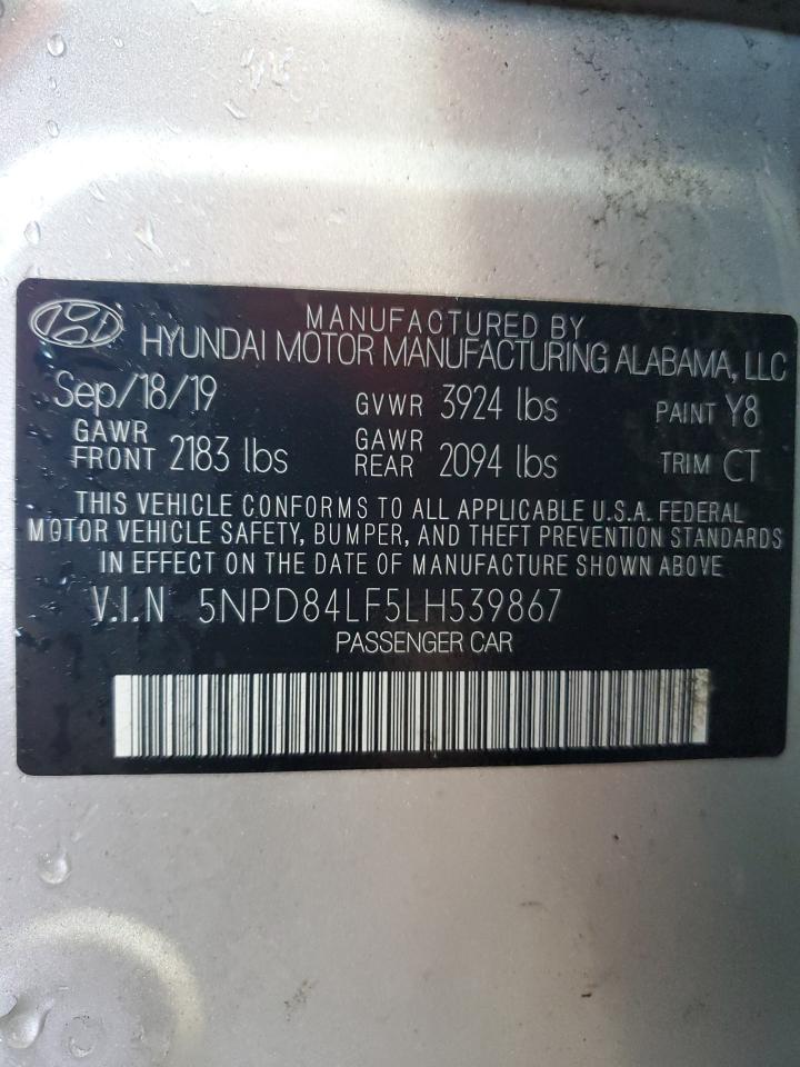 2020 Hyundai Elantra VIN 5NPD84LF5LH539867 Copart auction photo, front end / minor dent/scratches damage thumbnail 13