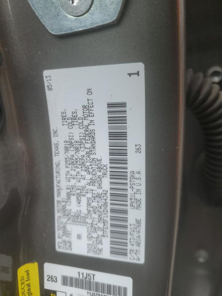 2013 Toyota Tundra VIN 5TFEM5F1XDX064342 Copart auction photo, mechanical damage thumbnail 12