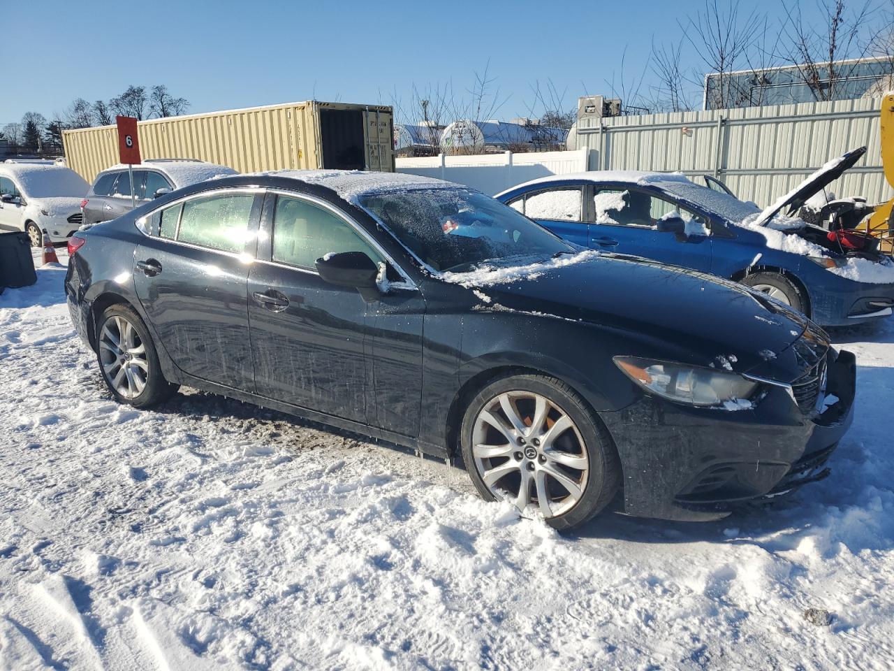 2016 Mazda 6 VIN JM1GJ1V55G1419875 Copart auction photo, side / front end damage thumbnail 4