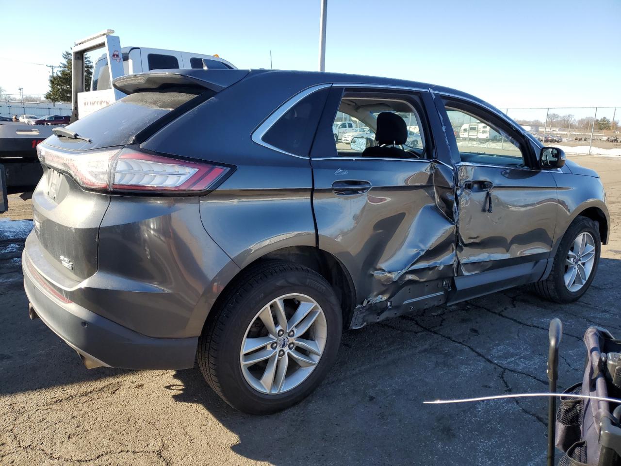 2016 Ford Edge VIN 2FMPK4J91GBC57587 Copart auction photo, side / front end damage thumbnail 3