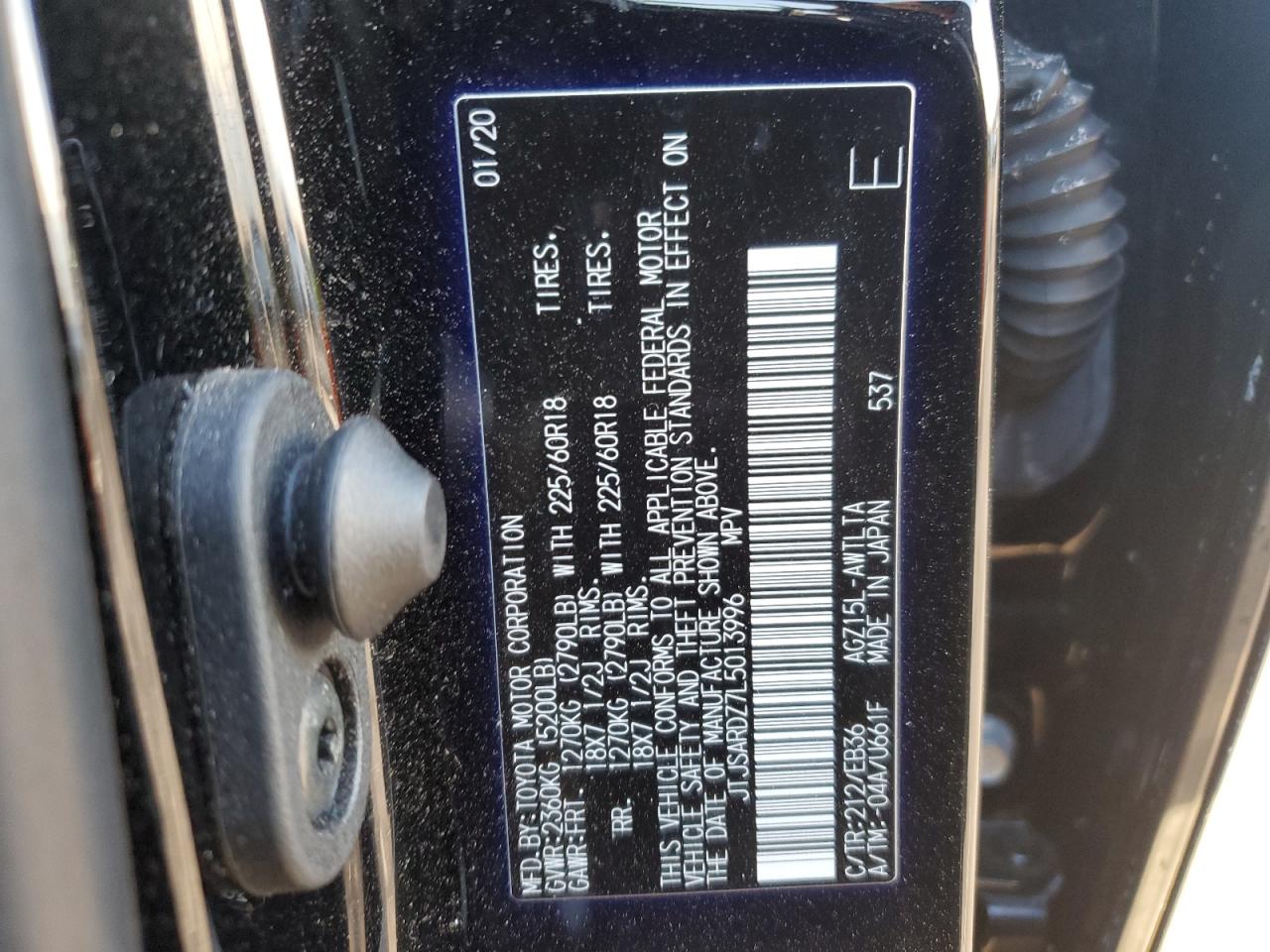 2020 Lexus NX VIN JTJSARDZ7L5013996 Copart auction photo, front end / minor dent/scratches damage thumbnail 13