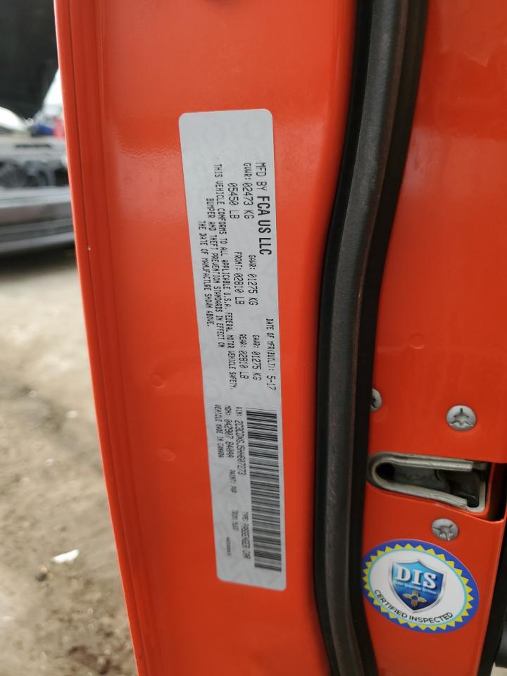2017 Dodge Charger VIN 2C3CDXGJ5HH607273 Copart auction photo, front end damage thumbnail 13