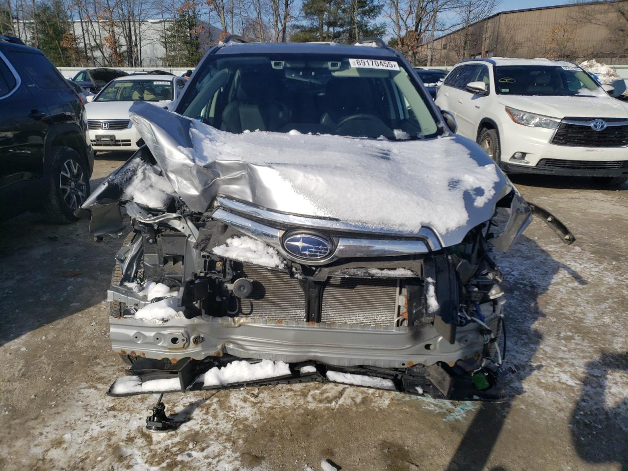 2019 Subaru Forester VIN JF2SKAUC7KH403413 Copart auction photo, front end / side damage thumbnail 5