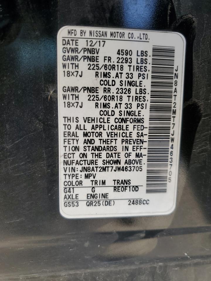 2018 Nissan Rogue VIN JN8AT2MT7JW463705 Copart auction photo, front end damage thumbnail 15