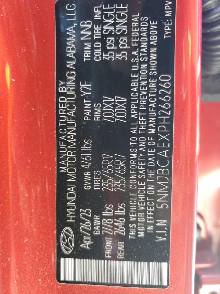 2023 Hyundai Tucson VIN 5NMJBCAEXPH266260 Copart auction photo, side / minor dent/scratches damage thumbnail 13