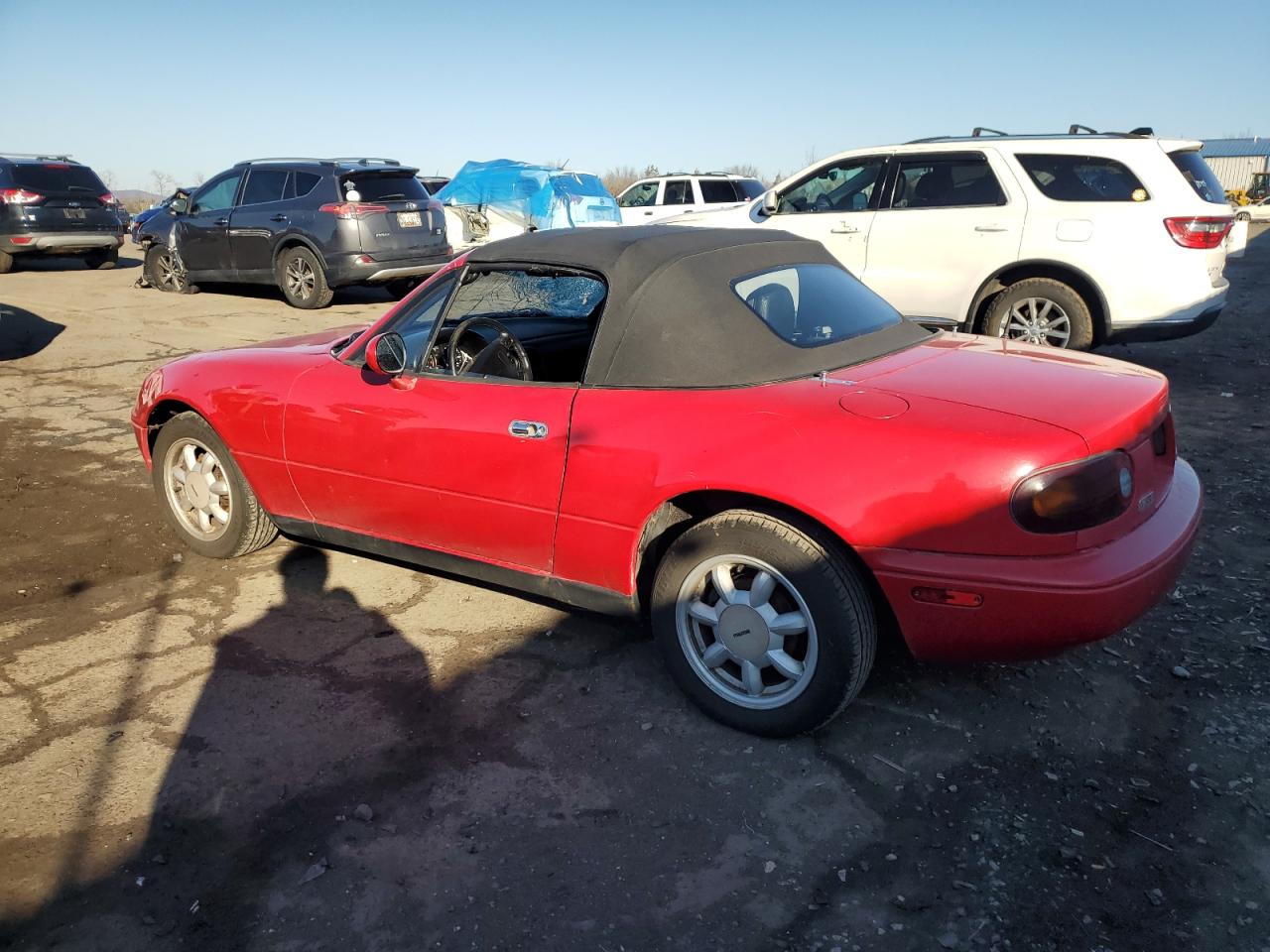 1990 Mazda MX-5 VIN JM1NA3518L0109543 Copart auction photo, top/roof damage thumbnail 2