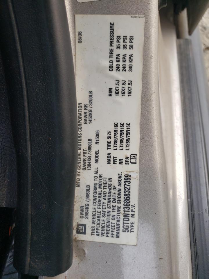 2006 Hummer H3 VIN 5GTDN136868327399 Copart auction photo, side / rear end damage thumbnail 15
