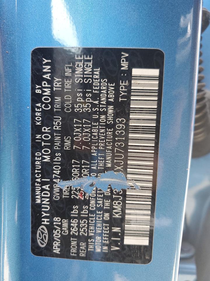 2018 Hyundai Tucson VIN KM8J3CA4XJU731393 Copart auction photo, water/flood / front end damage thumbnail 13