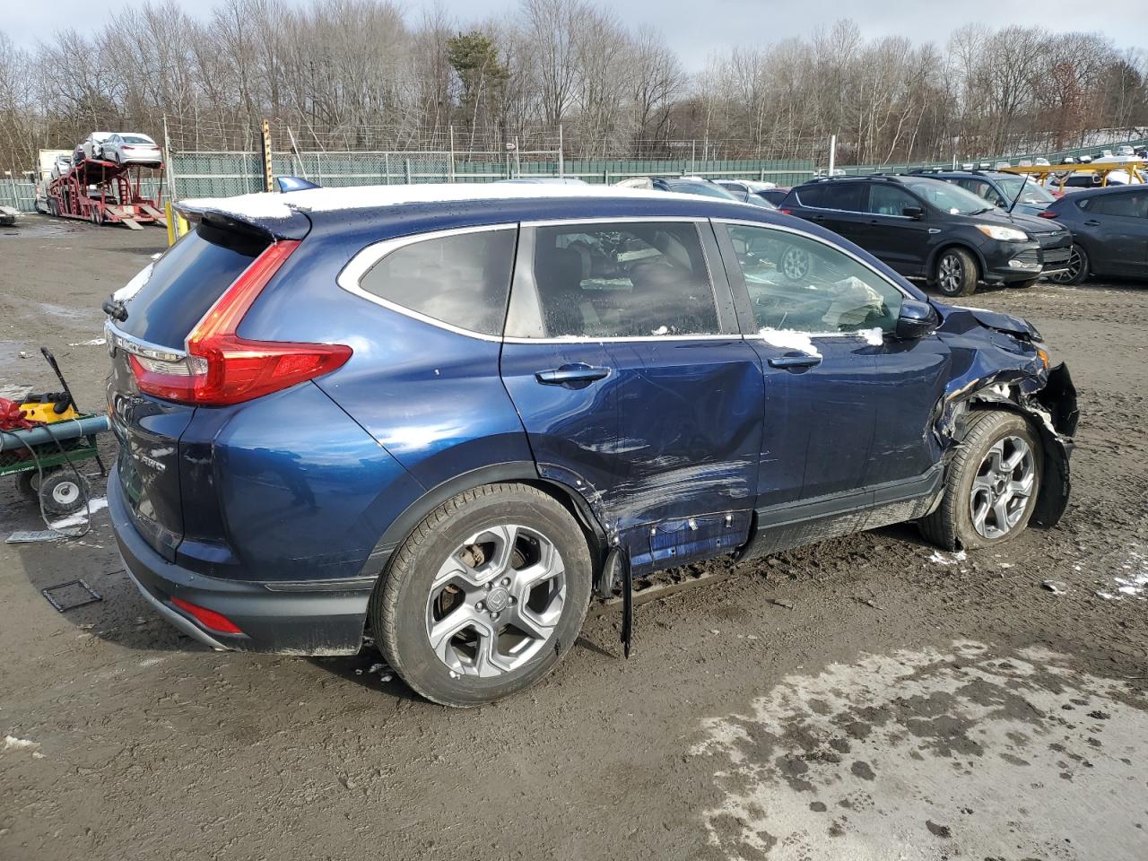 2018 Honda CR-V VIN 2HKRW2H88JH600927 Copart auction photo, side / front end damage thumbnail 3