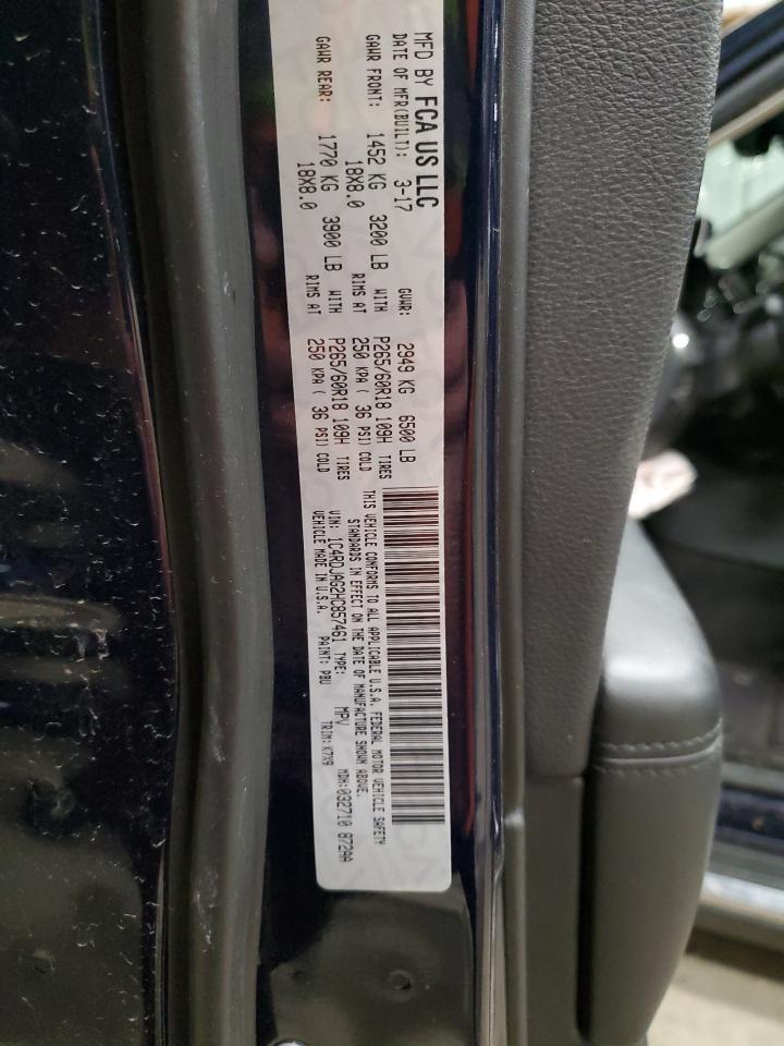 2017 Dodge Durango VIN 1C4RDJAG2HC857461 Copart auction photo, front end / rear end damage thumbnail 16