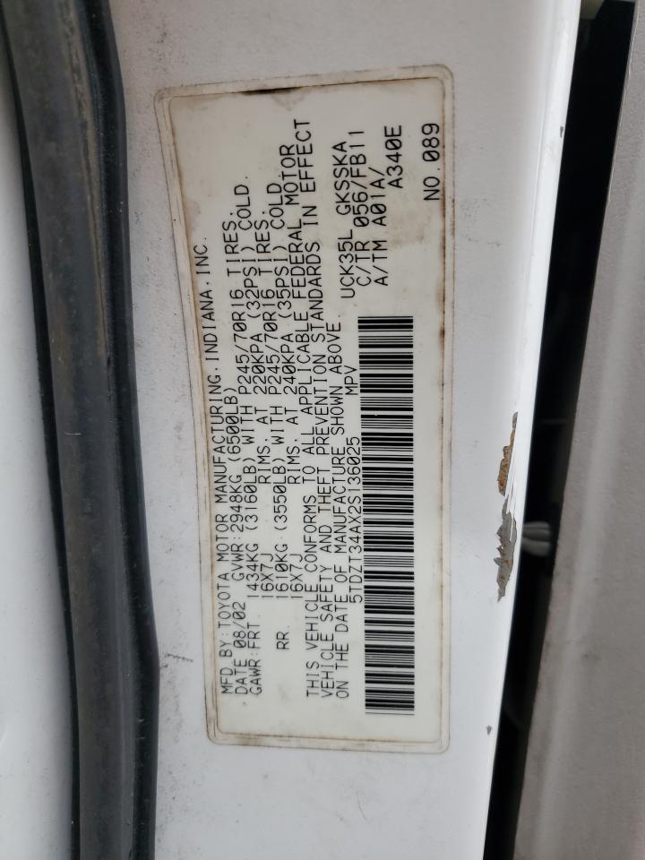 2002 Toyota Sequoia VIN 5TDZT34AX2S136025 Copart auction photo, front end damage thumbnail 13