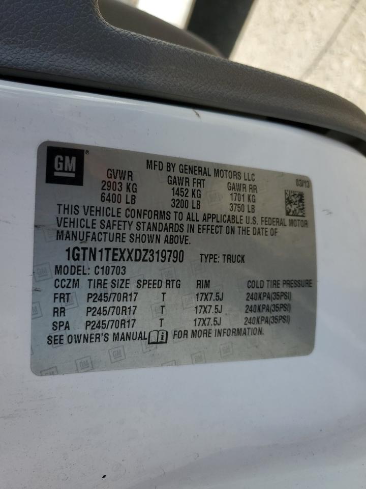 2013 GMC Sierra VIN 1GTN1TEXXDZ319790 Copart auction photo, rollover / undercarriage damage thumbnail 13