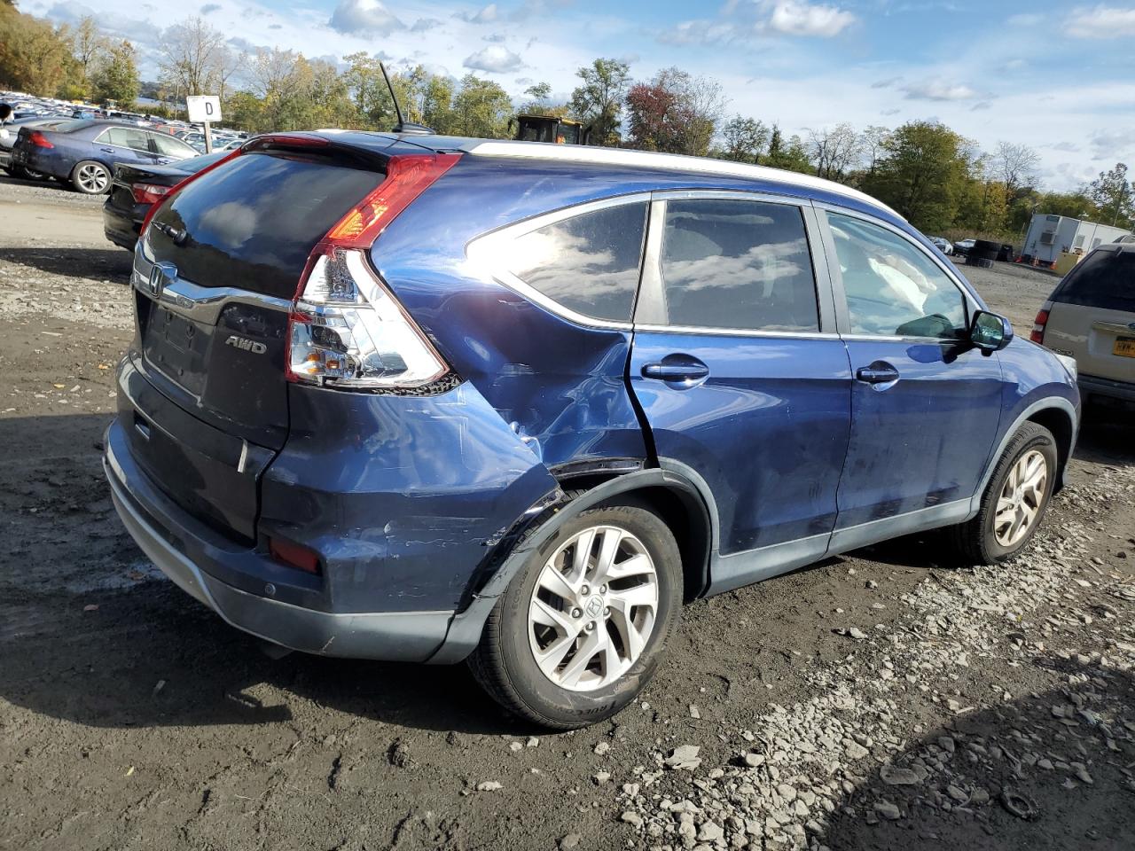 2015 Honda CR-V VIN 2HKRM4H76FH620870 Copart auction photo, rear end / undercarriage damage thumbnail 3