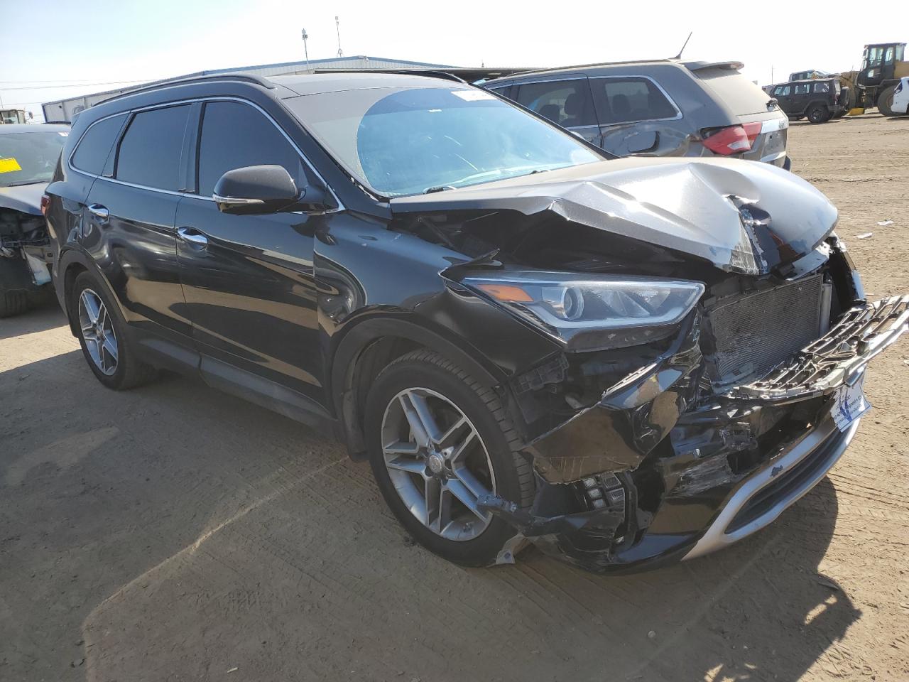 2018 Hyundai Santa Fe VIN KM8SRDHFXJU293989 Copart auction photo, front end damage thumbnail 4