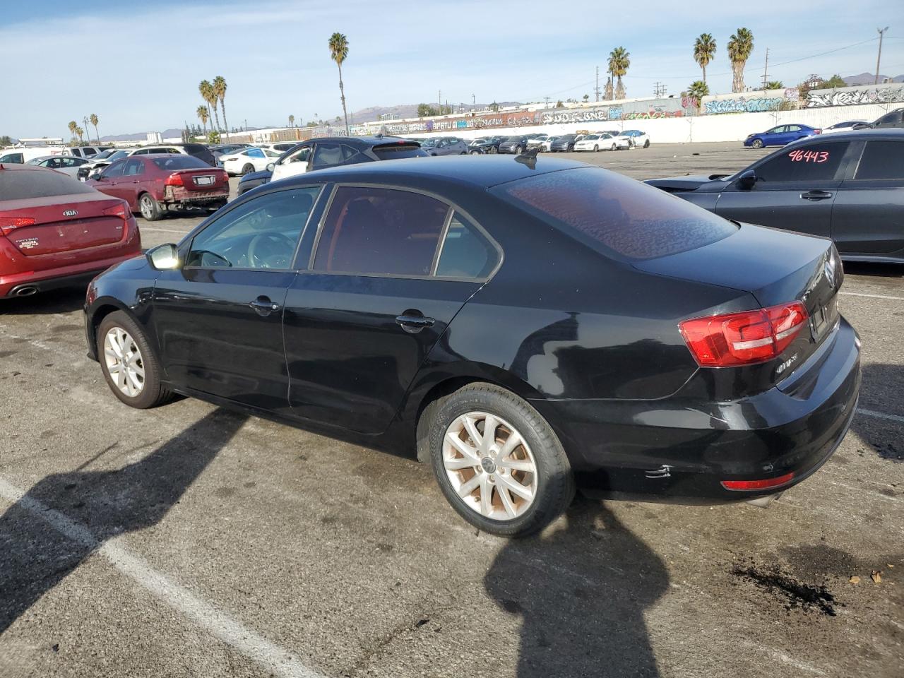 2015 Volkswagen Jetta VIN 3VWD17AJ9FM314814 Copart auction photo, rear end damage thumbnail 2