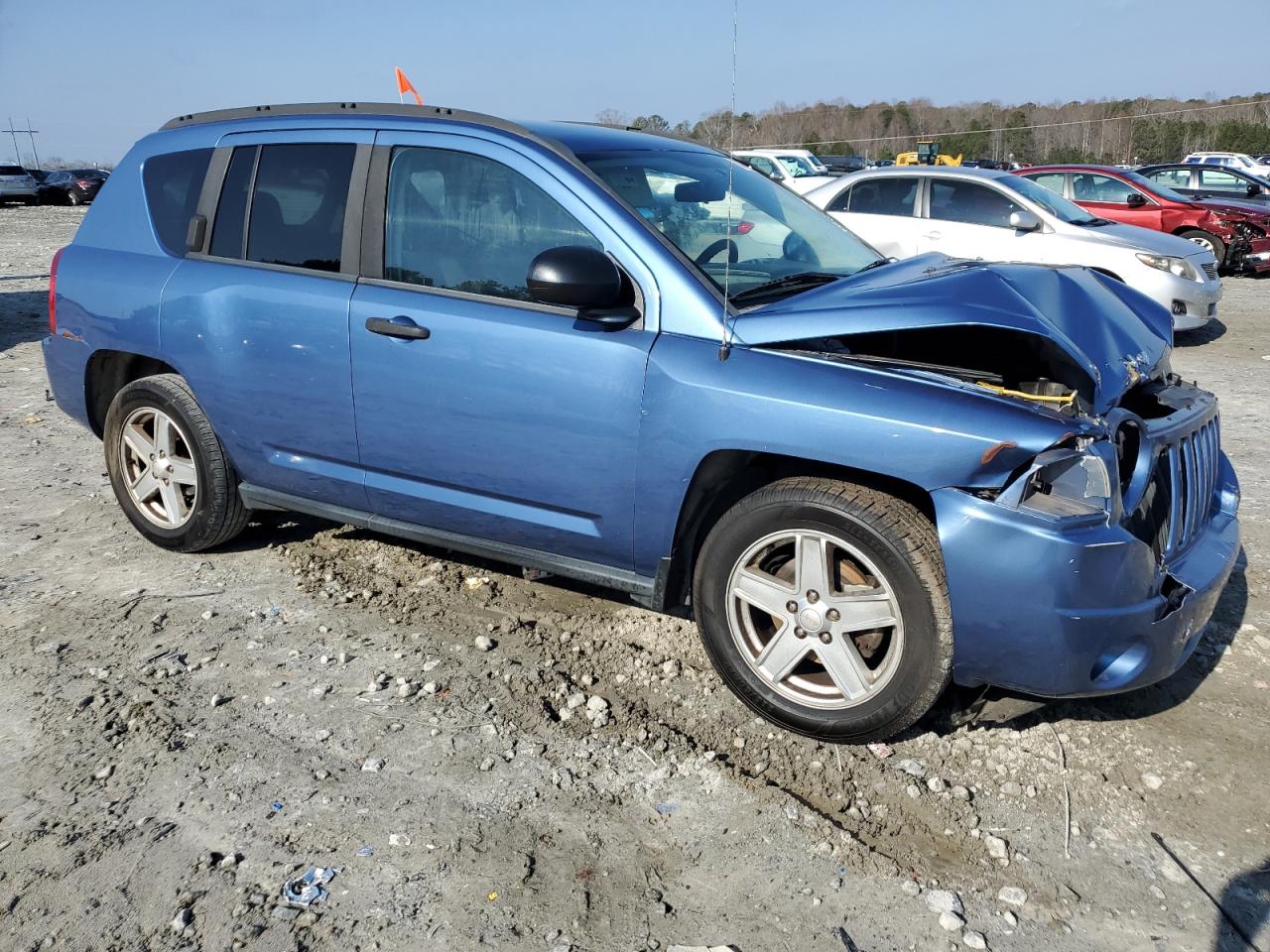 2007 Jeep Compass VIN 1J8FT47W77D145440 Copart auction photo, front end / side damage thumbnail 4