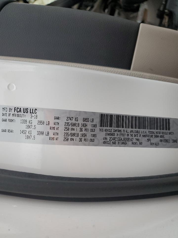 2018 Chrysler Pacifica VIN 2C4RC1GG4JR269147 Copart auction photo, burn - interior damage thumbnail 13