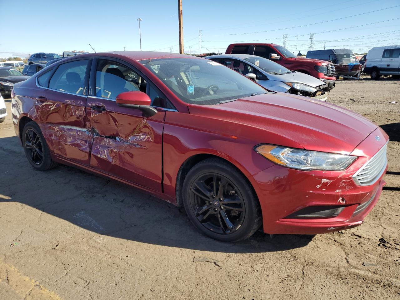 2018 Ford Fusion VIN 3FA6P0H77JR196310 Copart auction photo, side damage thumbnail 4