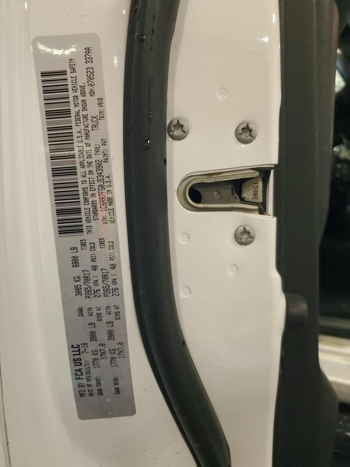 2018 RAM 1500 VIN 1C6RR7FG0JS343902 Copart auction photo, front end / side damage thumbnail 12
