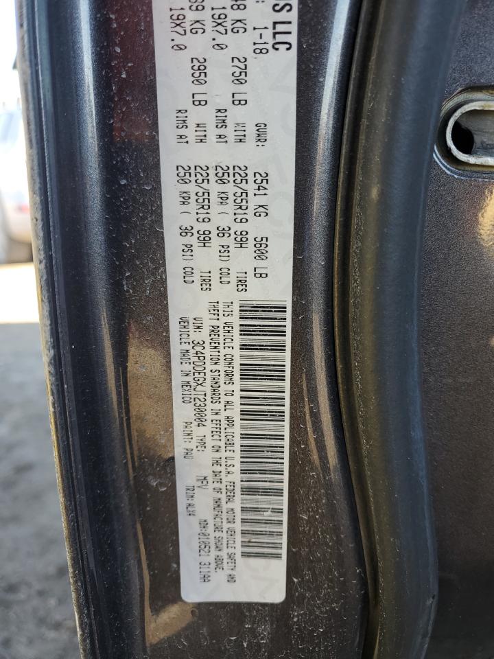 2018 Dodge Journey VIN 3C4PDDEGXJT230004 Copart auction photo, side / rear end damage thumbnail 14