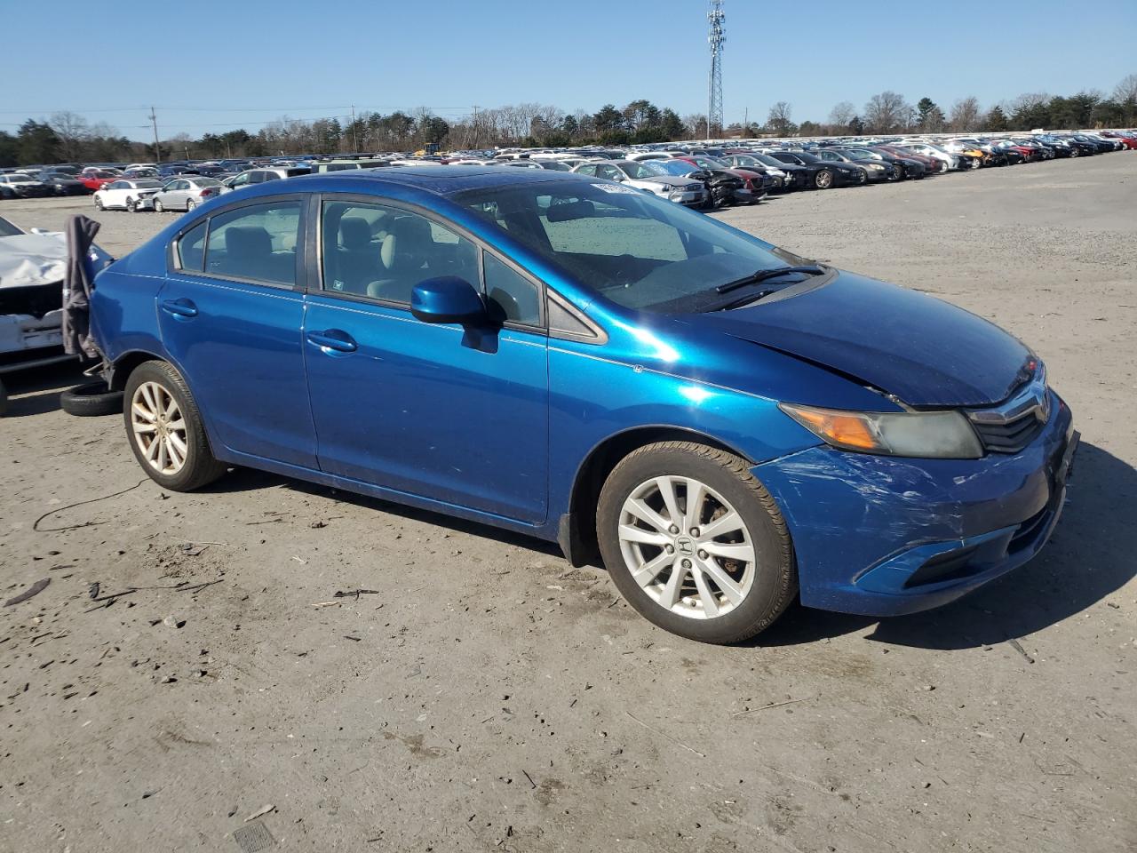 2012 Honda Civic VIN 19XFB2F80CE055797 Copart auction photo, rear end / front end damage thumbnail 4
