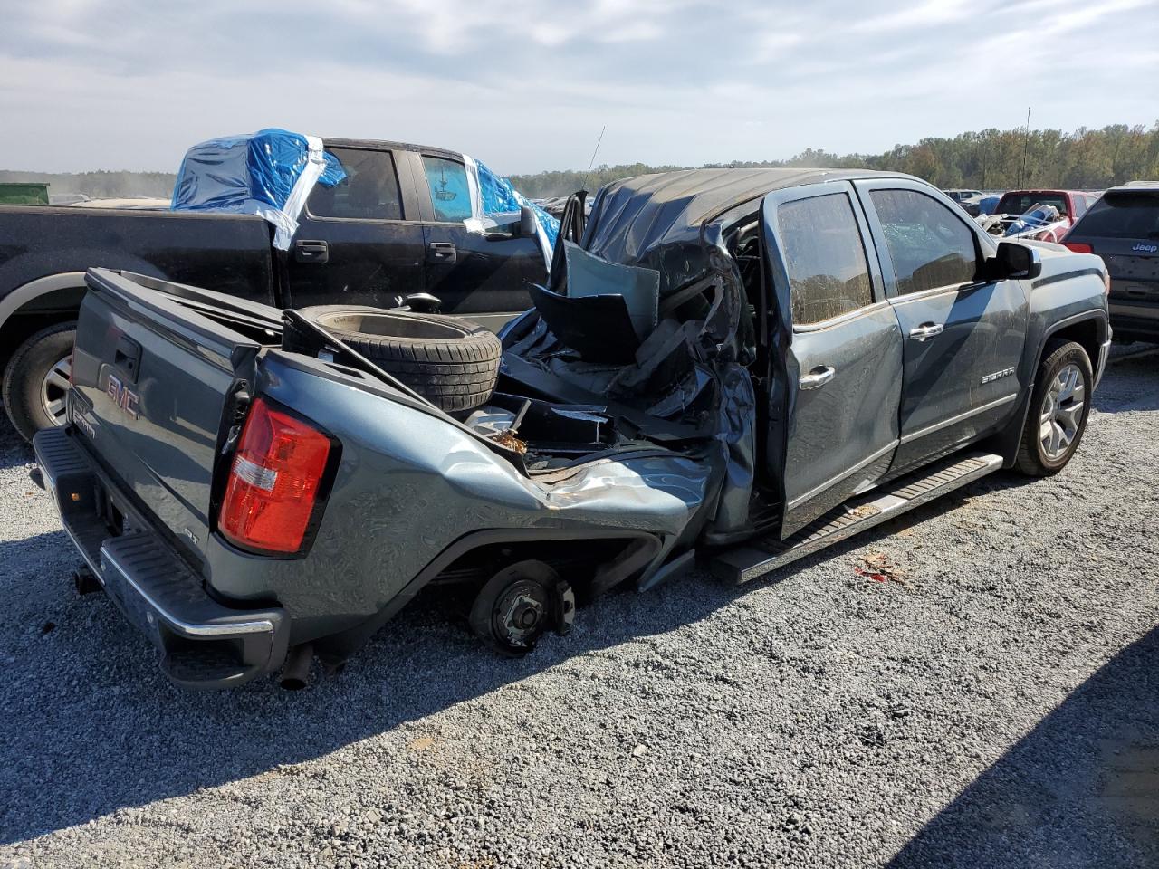 2014 GMC Sierra VIN 3GTP1VEC8EG480044 Copart auction photo, top/roof damage thumbnail 3
