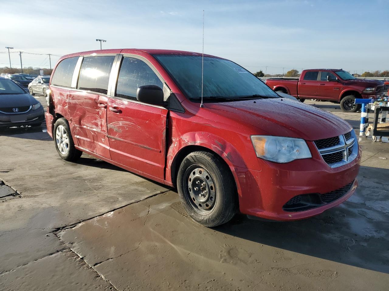 2014 Dodge Caravan VIN 2C4RDGBG0ER410647 Copart auction photo, side / rear end damage thumbnail 4